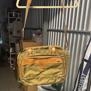 Stylish Khaki and Tan Messenger Bag